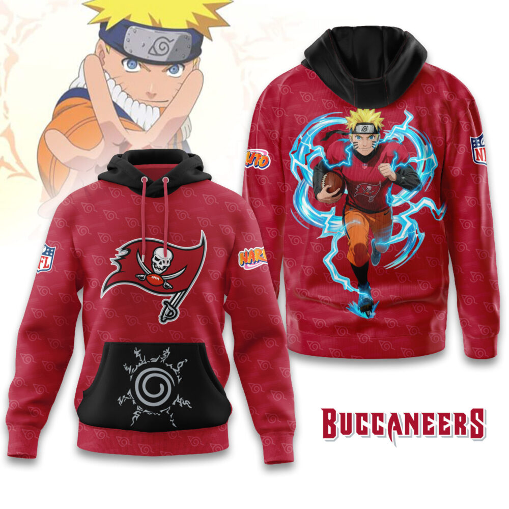 Tampa Bay Buccaneers | Premium NFL x Naruto Limited Edition Hoodie MM - 5XL, Red