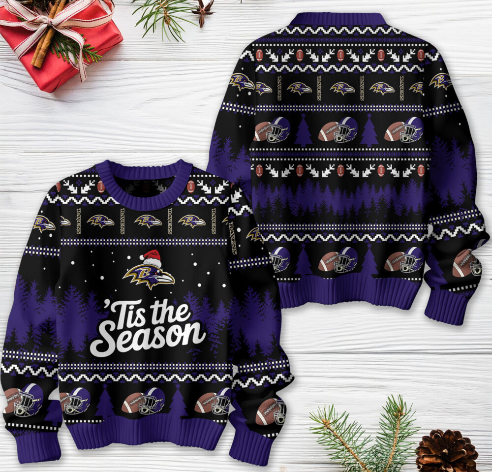 Baltimore Ravens | Premium NFL Tis The Season Ugly Sweater HY