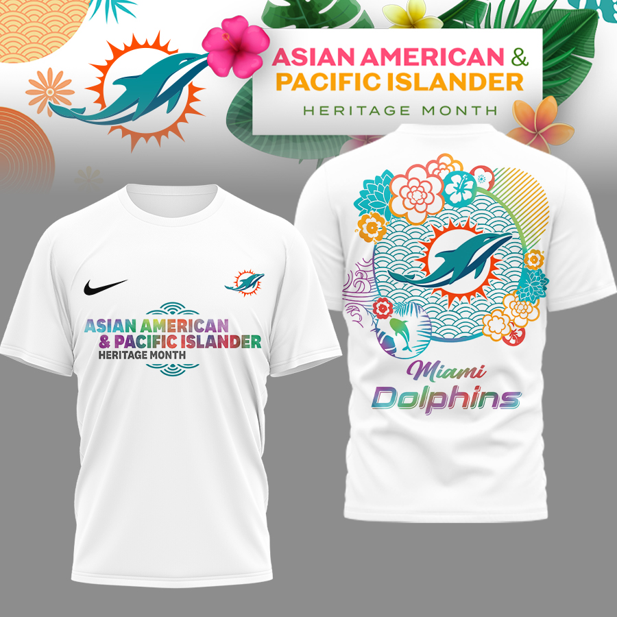 Miami Dolphins | Premium NFL Asian American and Pacific Islander 3D Shirt