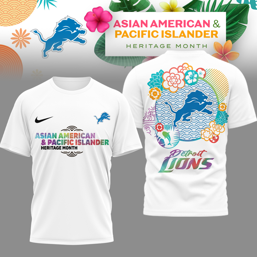 Detroit Lions | Premium NFL Asian American and Pacific Islander 3D Shirt