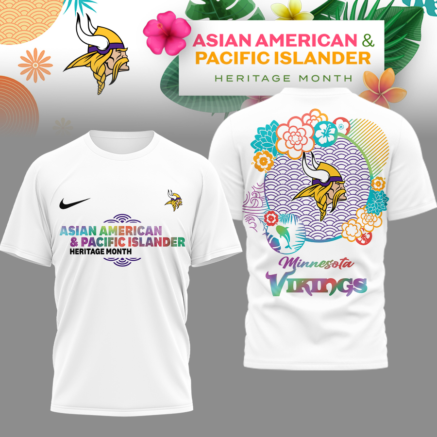 Minnesota Vikings | Premium NFL Asian American and Pacific Islander 3D Shirt