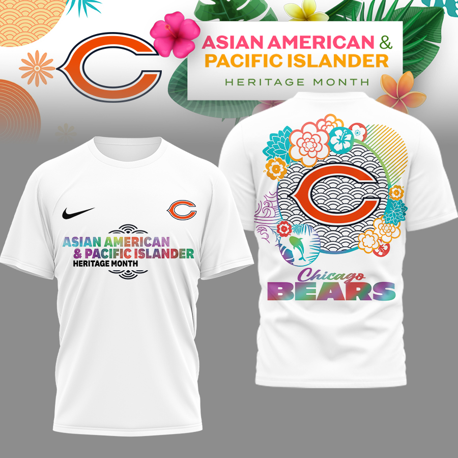 Chicago Bears | Premium NFL Asian American and Pacific Islander 3D Shirt