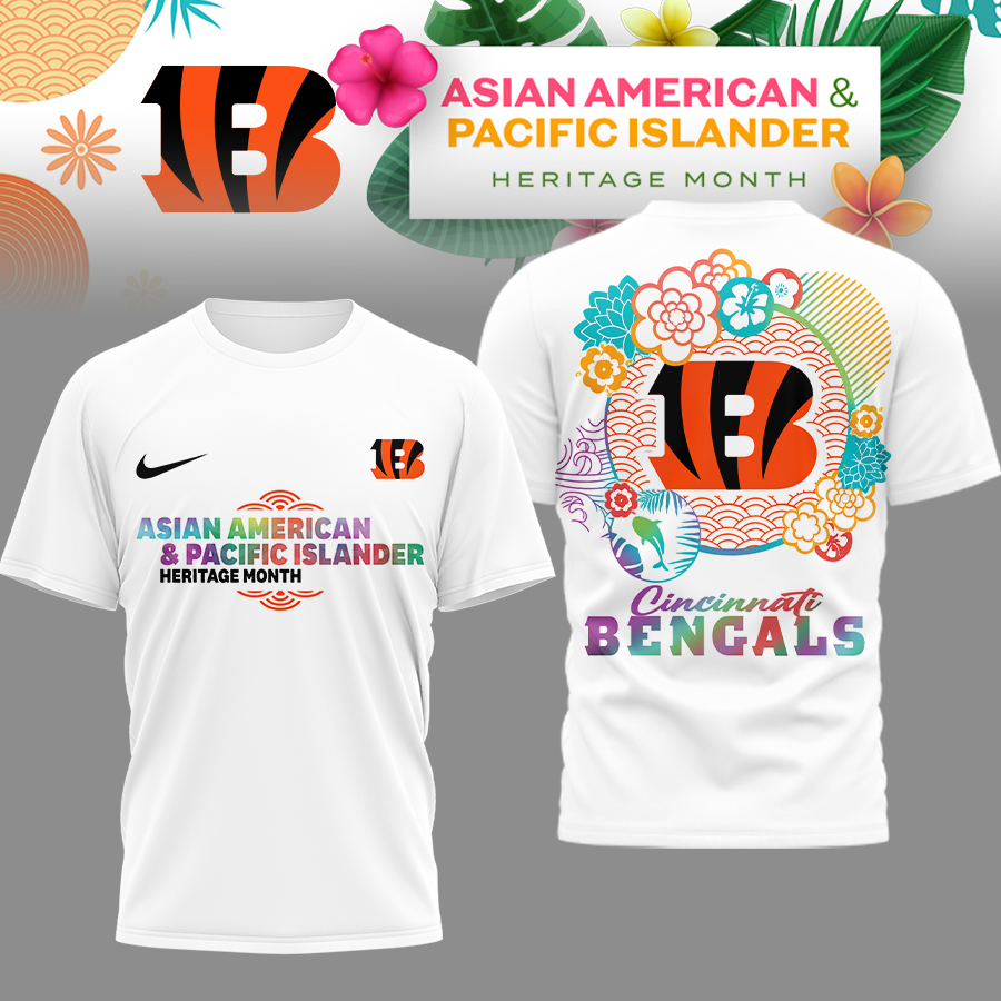 Cincinnati Bengals | Premium NFL Asian American and Pacific Islander 3D Shirt