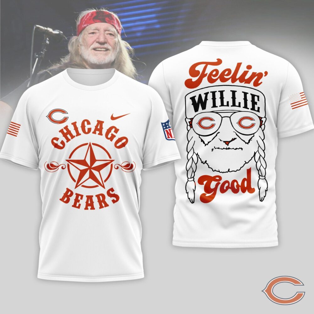 Chicago Bears | Premium NFL Willie Nelson 3D Shirt - 4XL, White