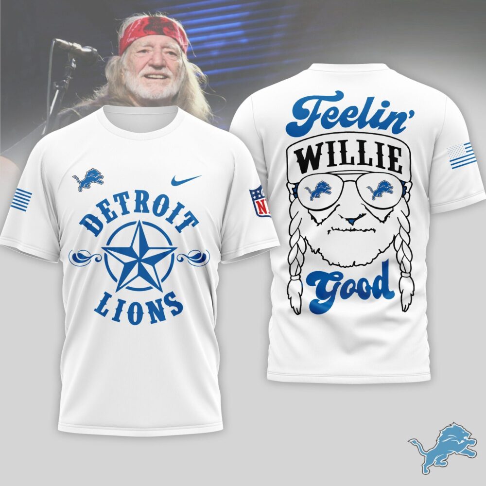 Detroit Lions | Premium NFL Willie Nelson 3D Shirt