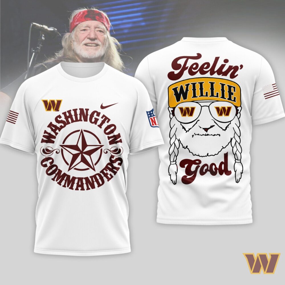 Washington Commanders | Premium NFL Willie Nelson 3D Shirt