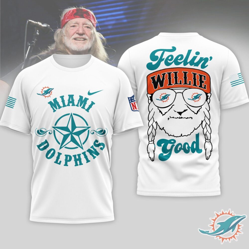 Miami Dolphins | Premium NFL Willie Nelson 3D Shirt