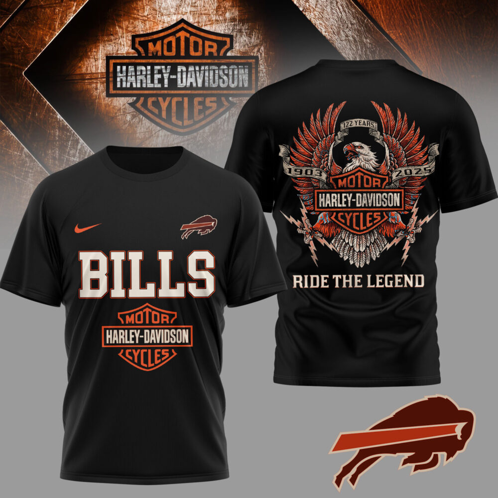 Buffalo Bills | Premium NFL 122 Year Harley Davidson 3D Shirt TD