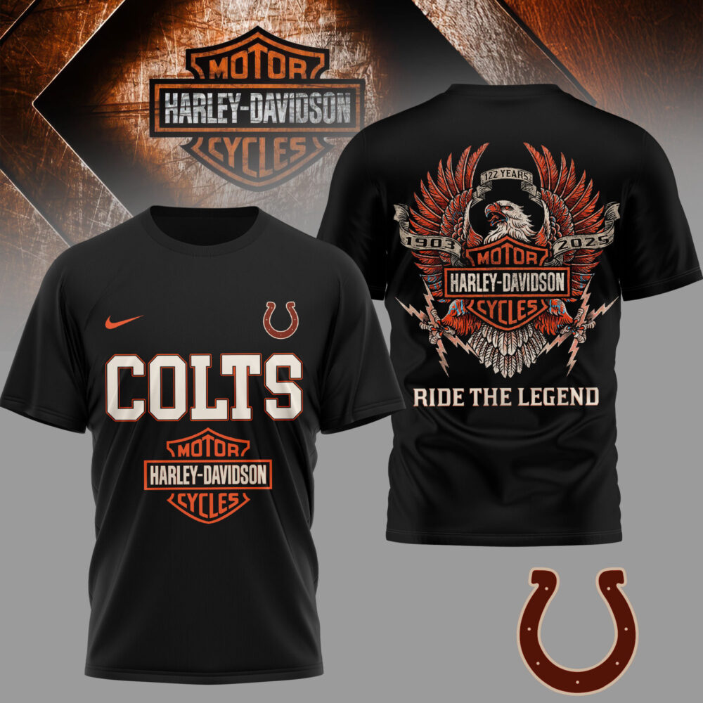 Indianapolis Colts | Premium NFL 122 Year Harley Davidson 3D Shirt TD - S