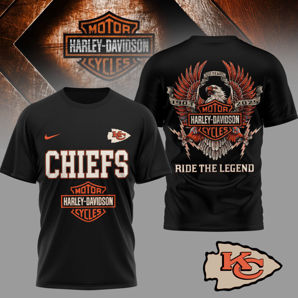 Kansas City Chiefs | Premium NFL 122 Year Harley Davidson 3D Shirt TD