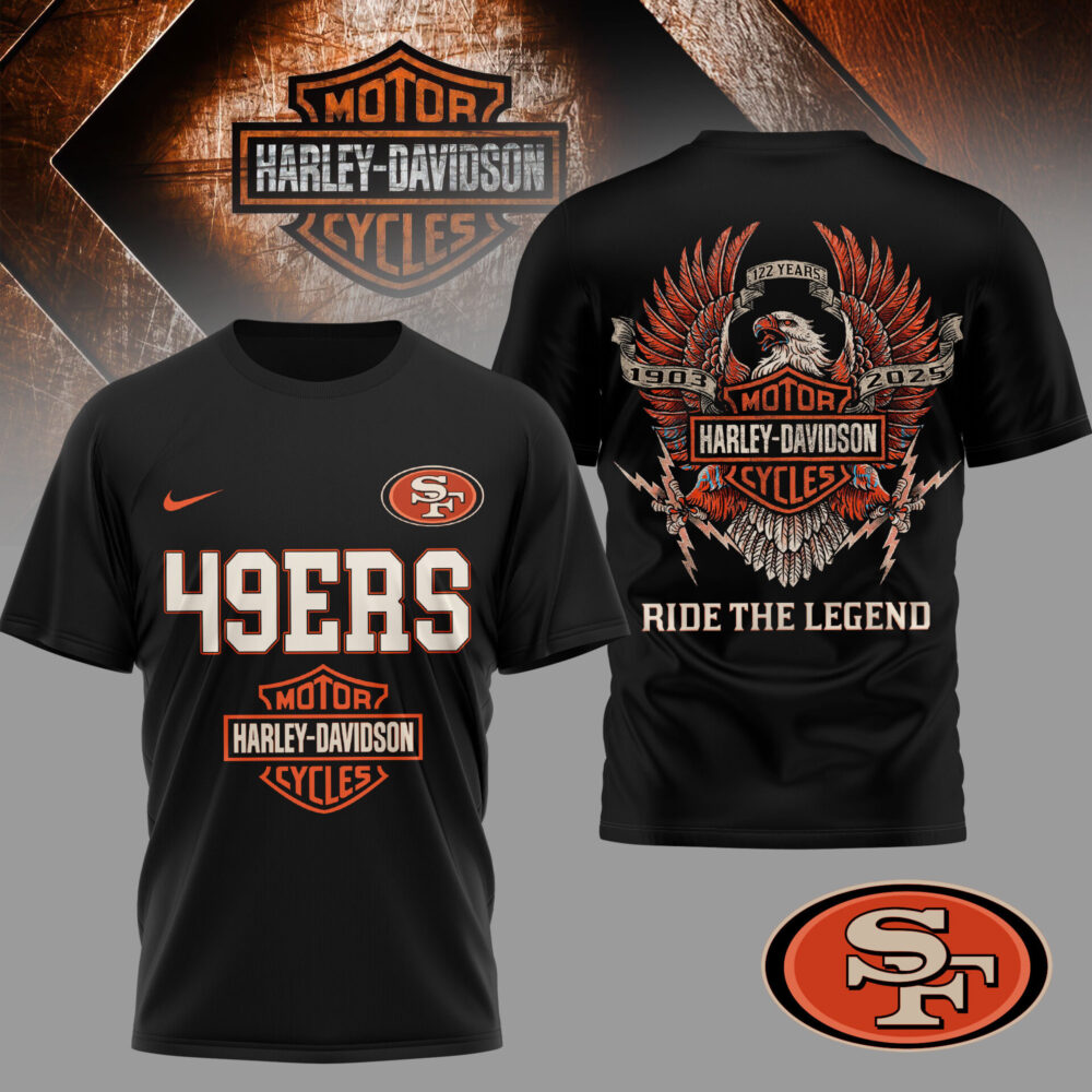San Francisco 49ers | Premium NFL 122 Year Harley Davidson 3D Shirt TD