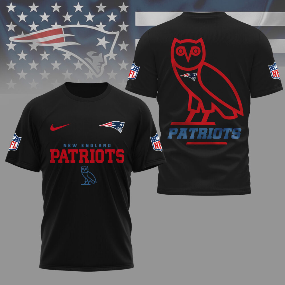 New England Patriots | Premium NFL and OVO 3D Shirt - Black
