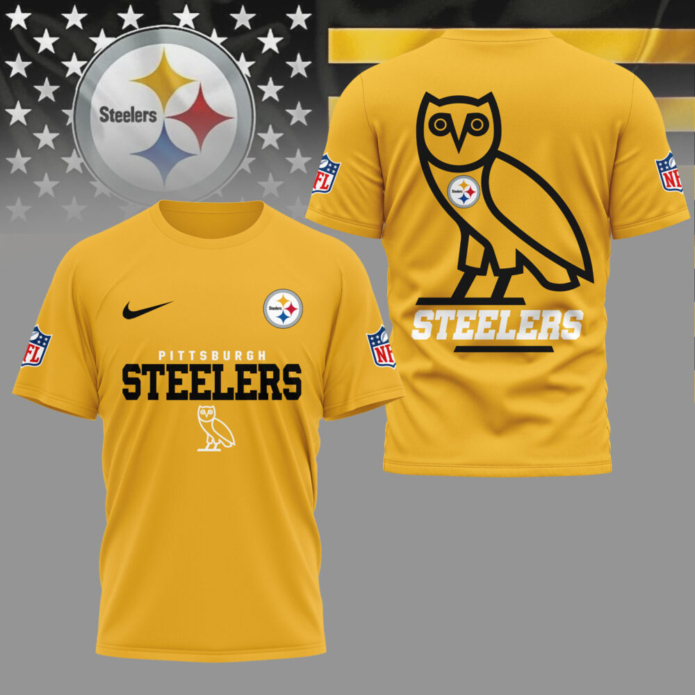 Pittsburgh Steelers | Premium NFL and OVO 3D Shirt - Yellow