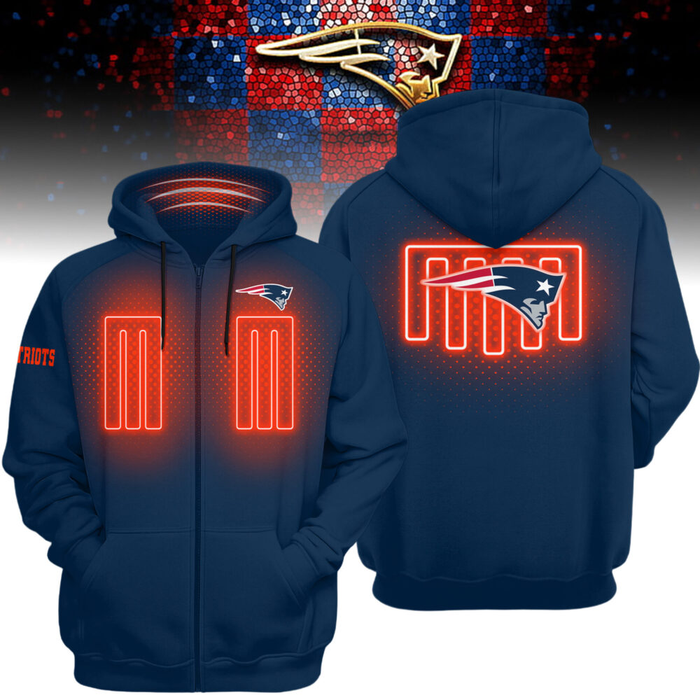 New England Patriots | Premium NFL Heated Zip Hoodie - Blue
