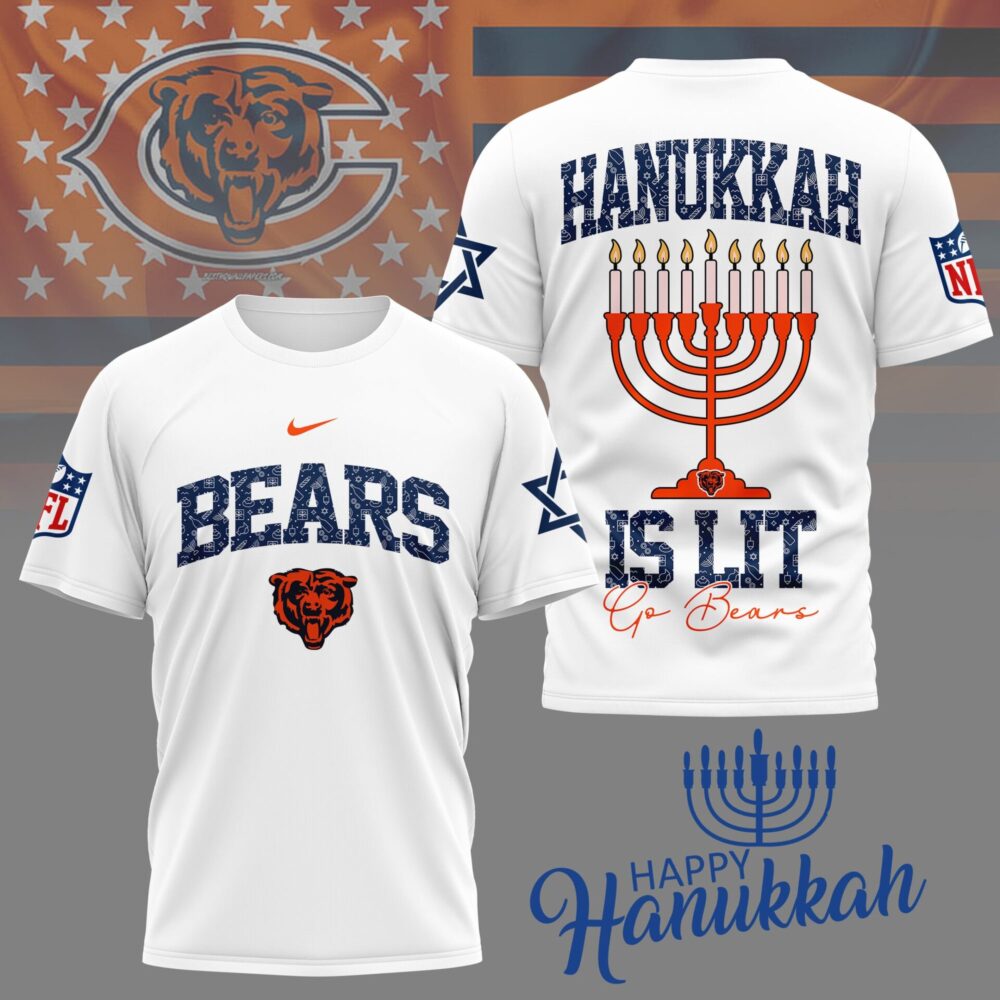 Chicago Bears | Premium NFL Happy Hanukkah 3D Shirt NY