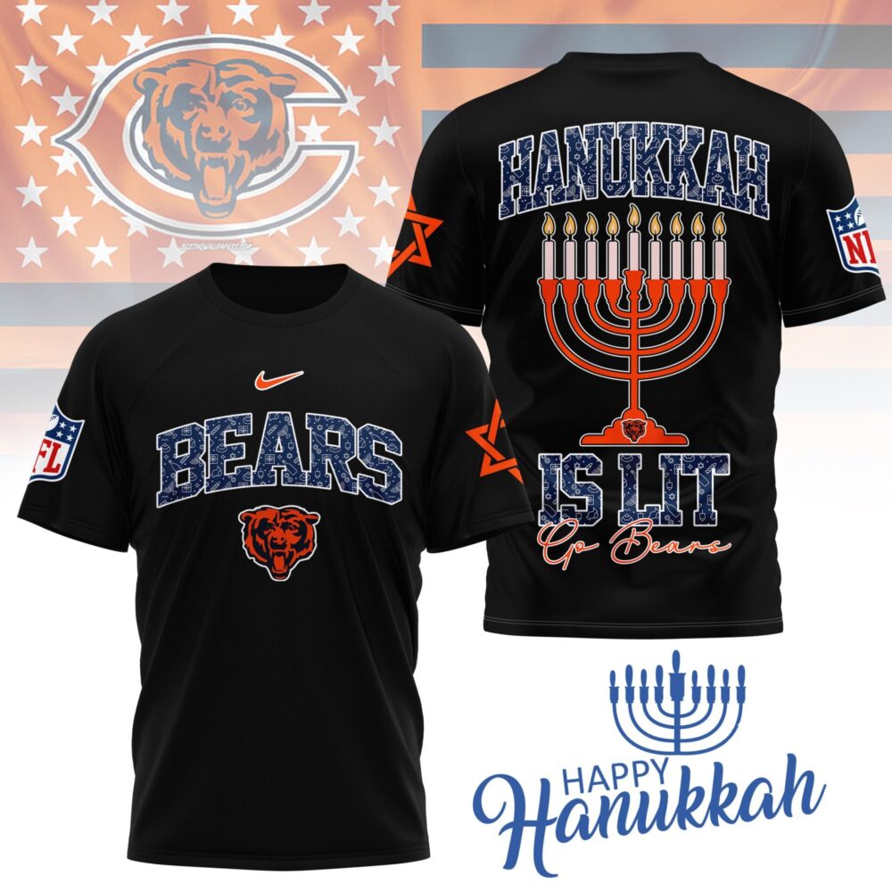 Chicago Bears | Premium NFL Happy Hanukkah 3D Shirt NY