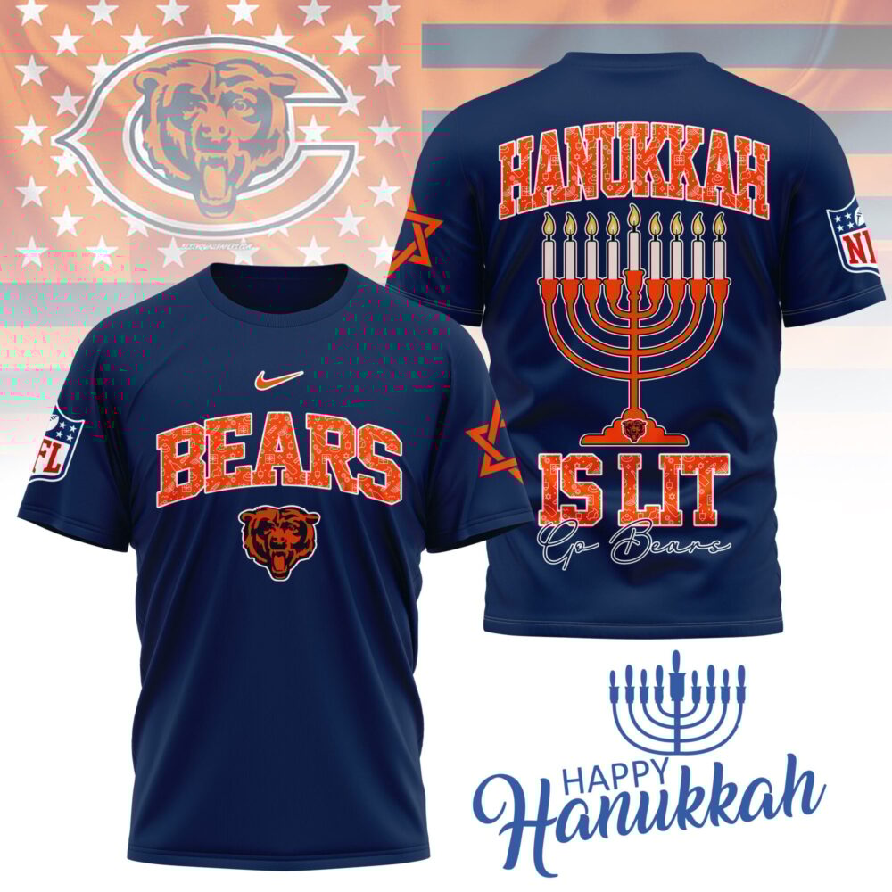 Chicago Bears | Premium NFL Happy Hanukkah 3D Shirt NY