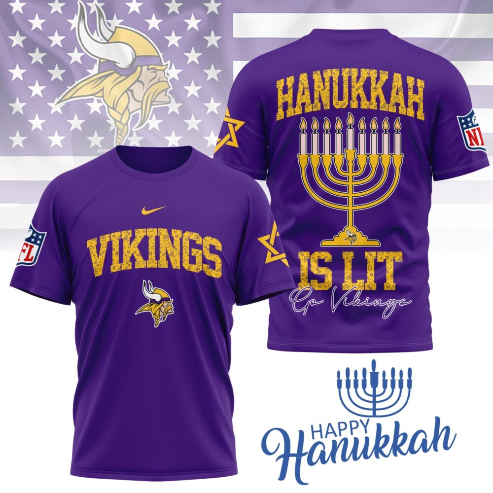 Minnesota Vikings | Premium NFL Happy Hanukkah 3D Shirt NY