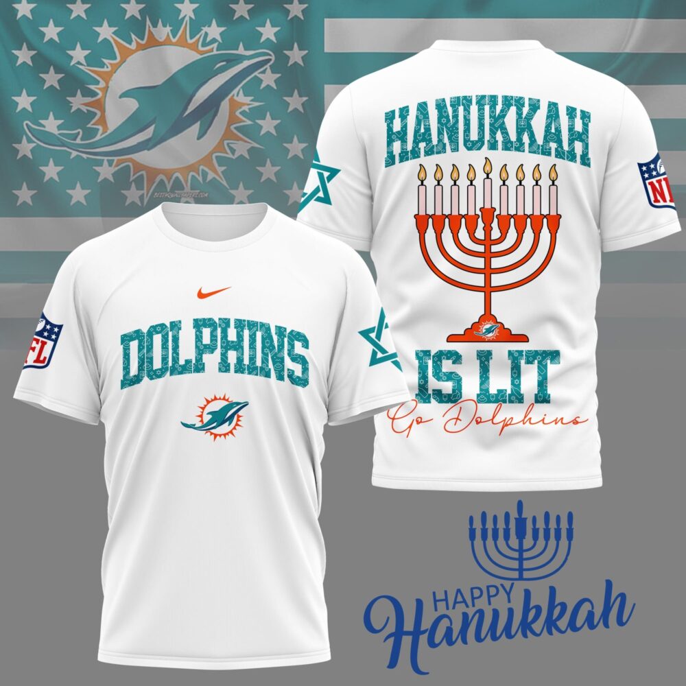 Miami Dolphins | Premium NFL Happy Hanukkah 3D Shirt NY