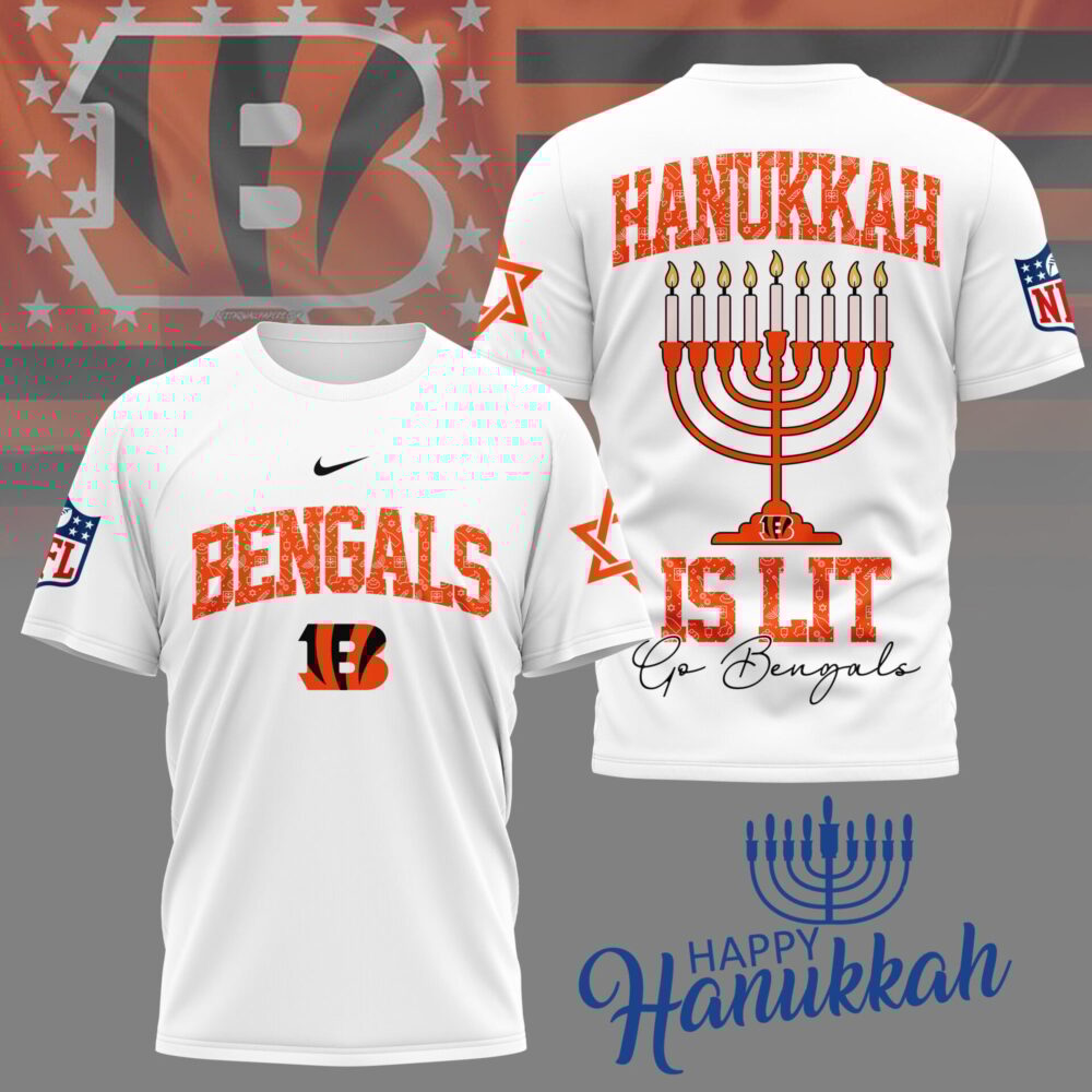 Cincinnati Bengals | Premium NFL Happy Hanukkah 3D Shirt NY