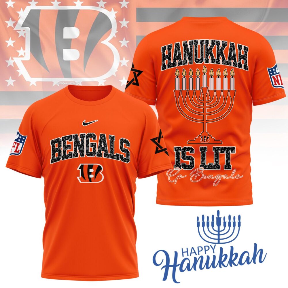 Cincinnati Bengals | Premium NFL Happy Hanukkah 3D Shirt NY