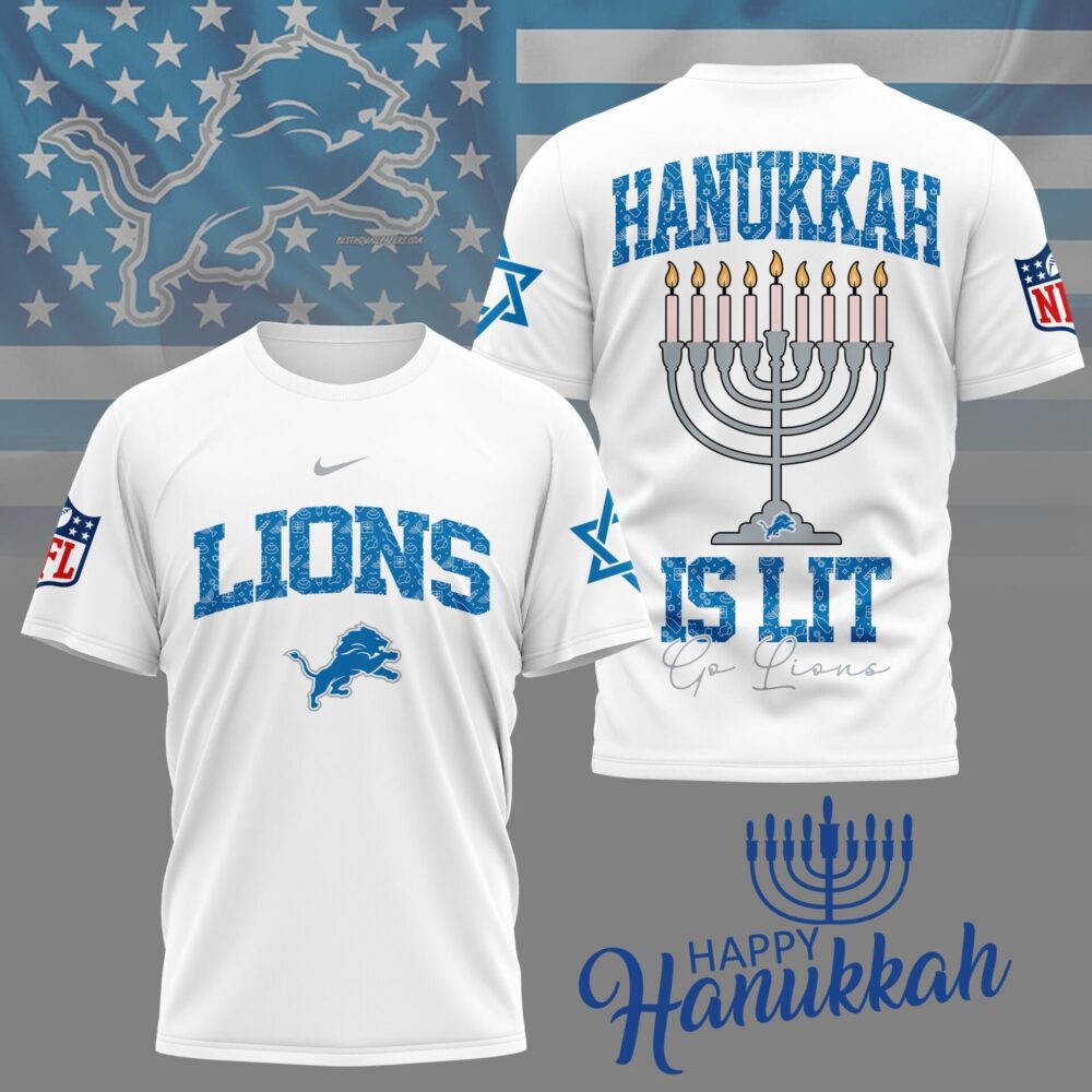 Detroit Lions | Premium NFL Happy Hanukkah 3D Shirt NY