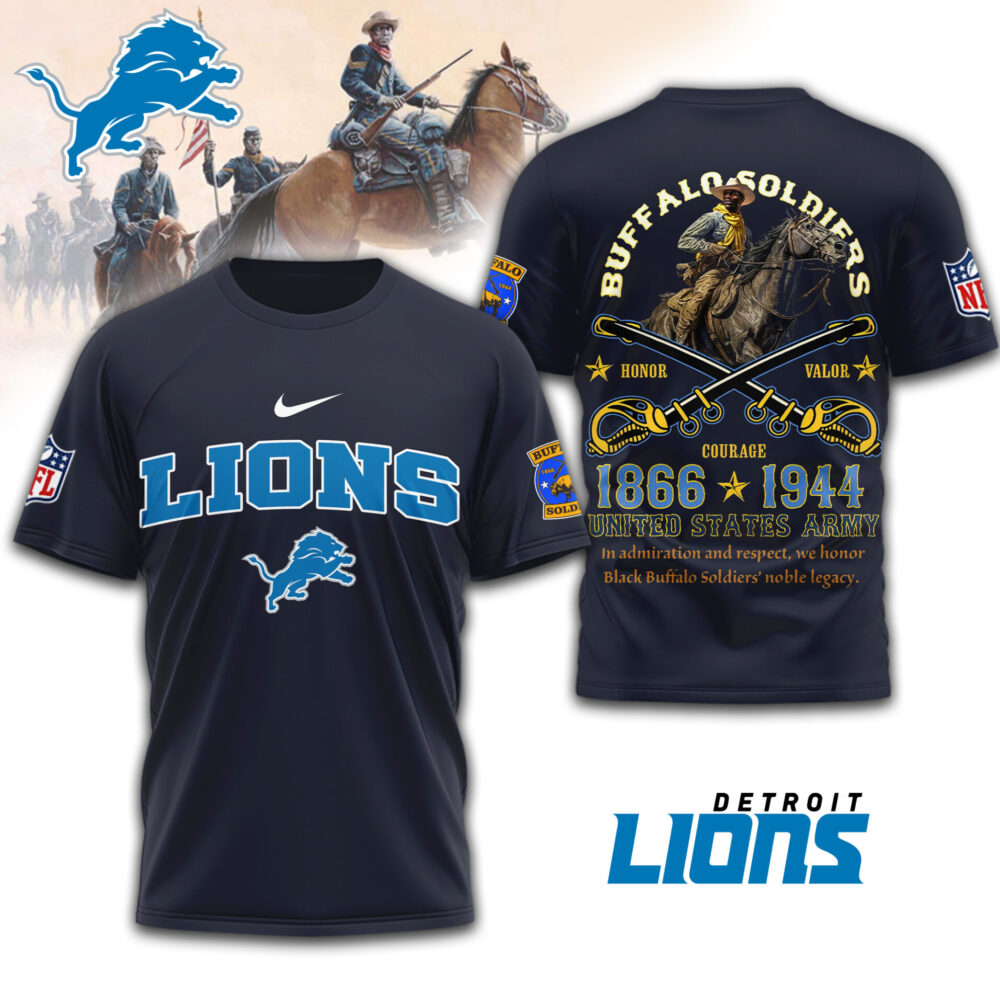 Detroit Lions | Premium NFL Buffalo Soldiers 3D Shirt TD