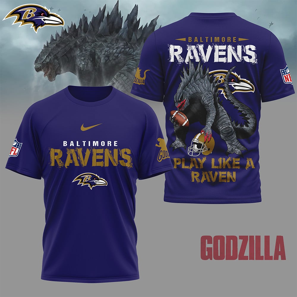 Baltimore Ravens | Premium NFL Godzilla Football Shirt NY