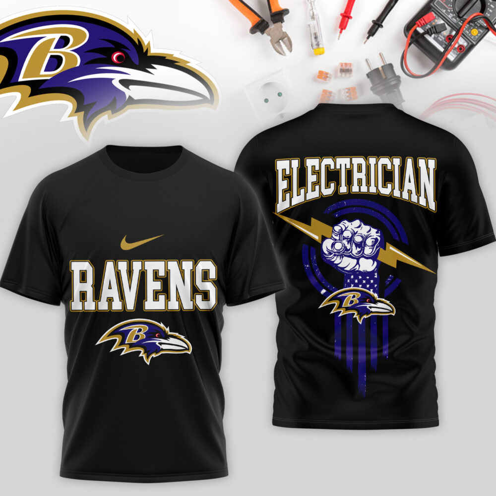Baltimore Ravens | Premium NFL Electrician 3D Shirt TD