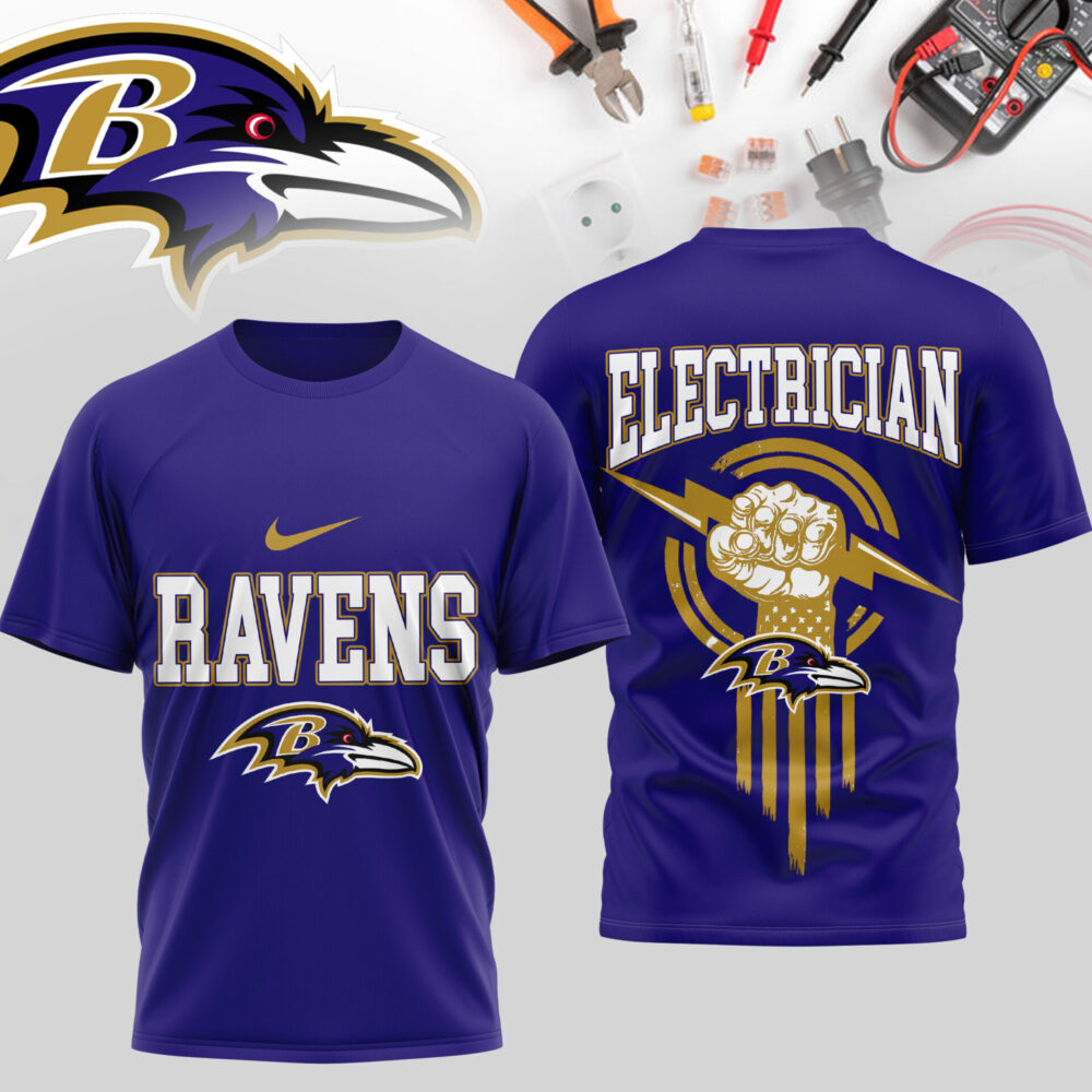 Baltimore Ravens | Premium NFL Electrician 3D Shirt TD