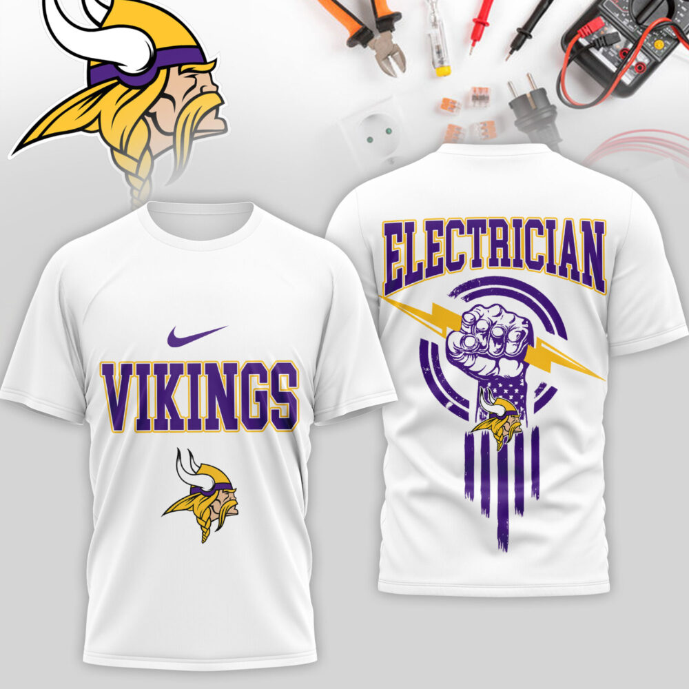 Minnesota Vikings | Premium NFL Electrician 3D Shirt TD