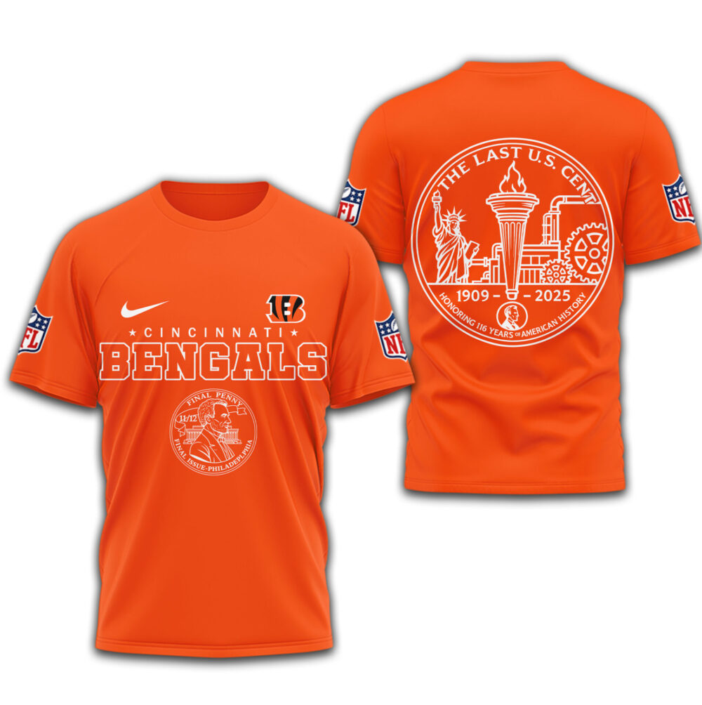 Cincinnati Bengals | Premium NFL The Last U.S Cent 3D Shirt TD