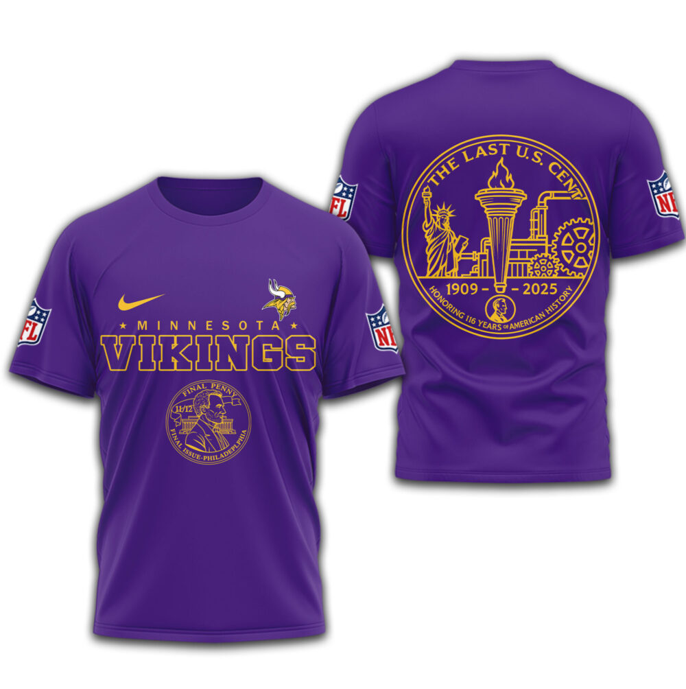 Minnesota Vikings | Premium NFL The Last U.S Cent 3D Shirt TD