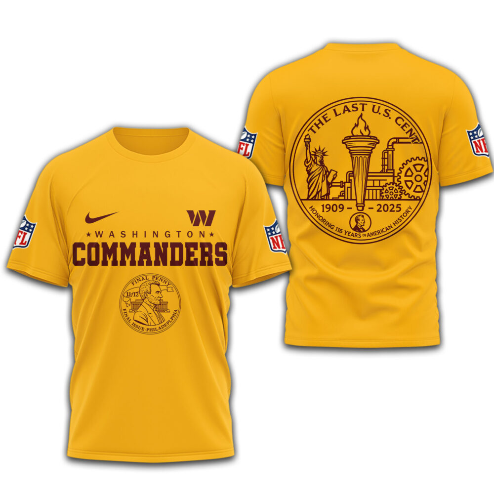 Washington Commanders | Premium NFL The Last U.S Cent 3D Shirt TD