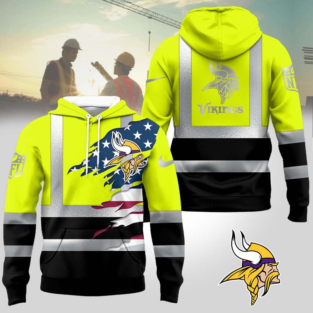 Minnesota Vikings | Premium NFL Patriotic Hi-Vis Safety Hoodie MM