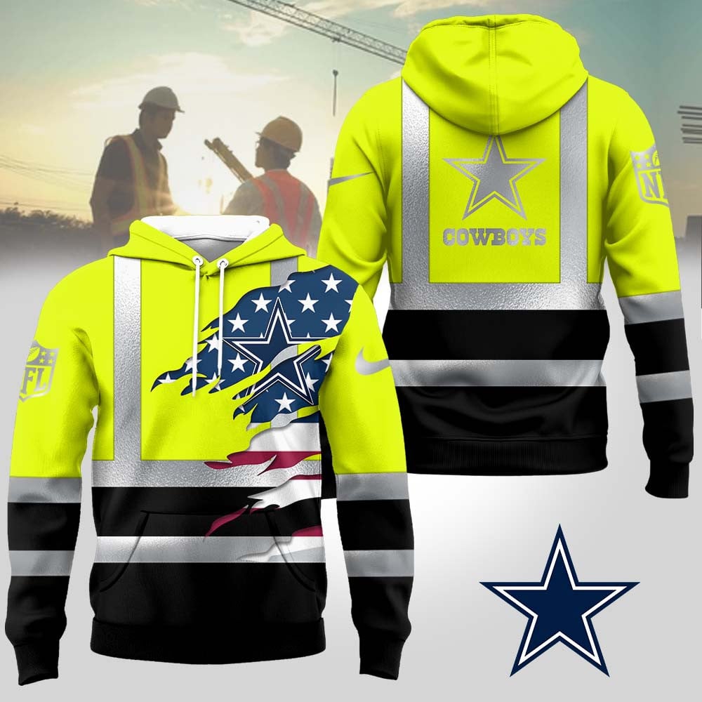 Dallas Cowboys | Premium NFL Patriotic Hi-Vis Safety Hoodie MM