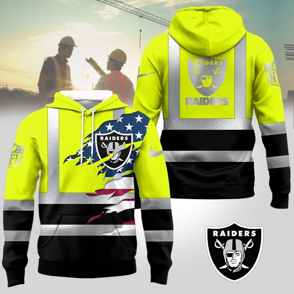 Las Vegas Raiders | Premium NFL Patriotic Hi-Vis Safety Hoodie MM