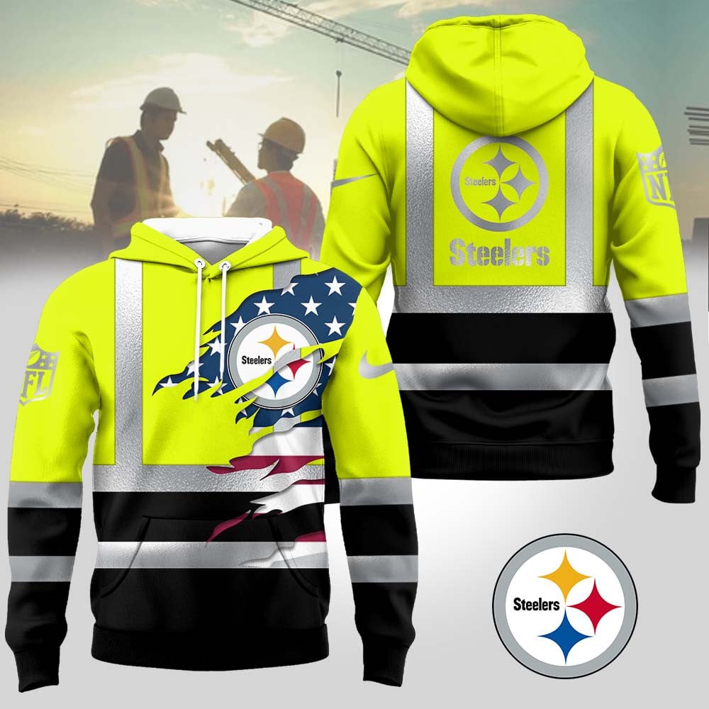 Pittsburgh Steelers | Premium NFL Patriotic Hi-Vis Safety Hoodie MM
