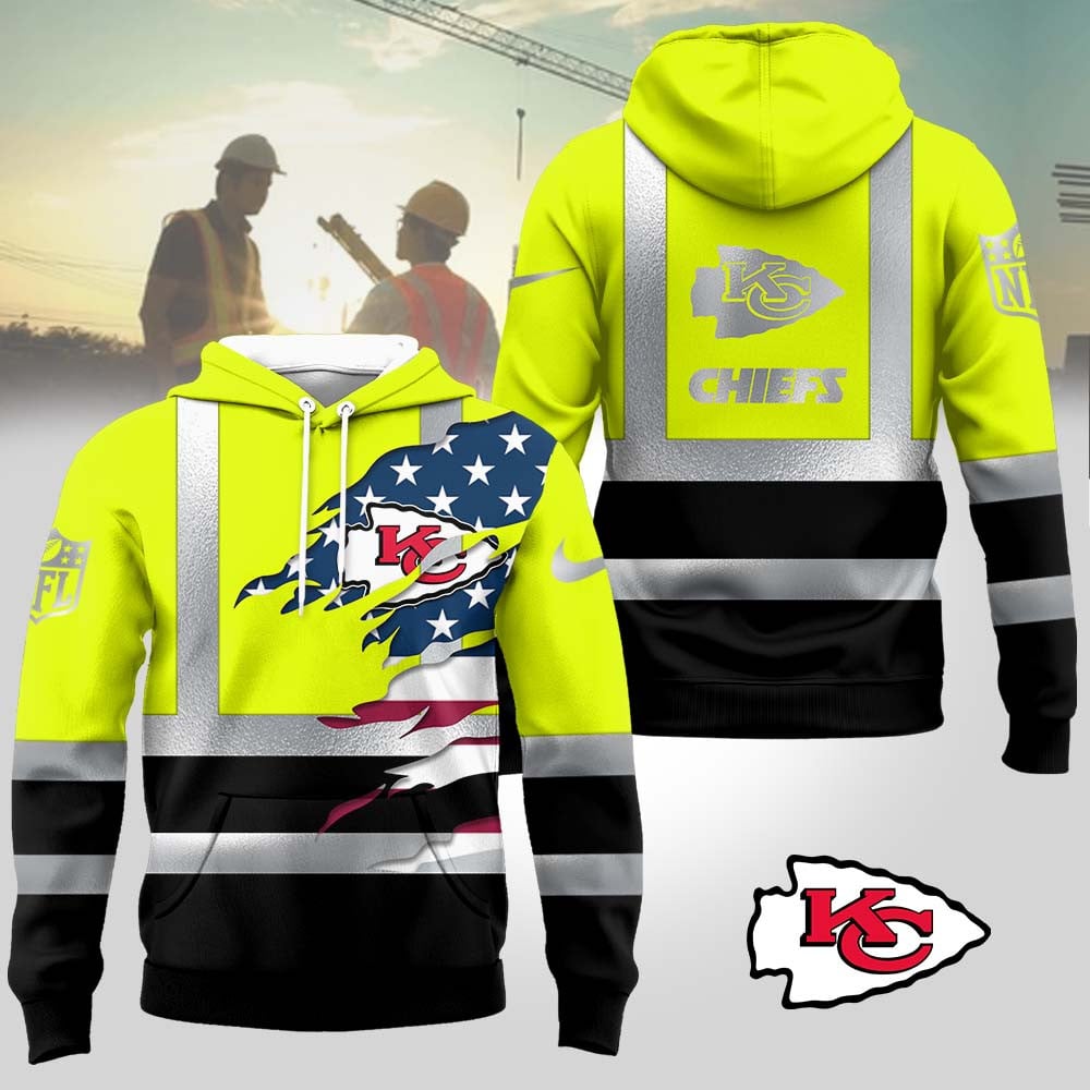 Kansas City Chiefs | Premium NFL Patriotic Hi-Vis Safety Hoodie MM