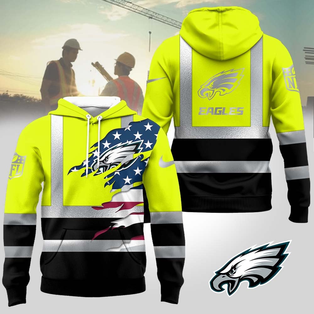 Philadelphia Eagles | Premium NFL Patriotic Hi-Vis Safety Hoodie MM