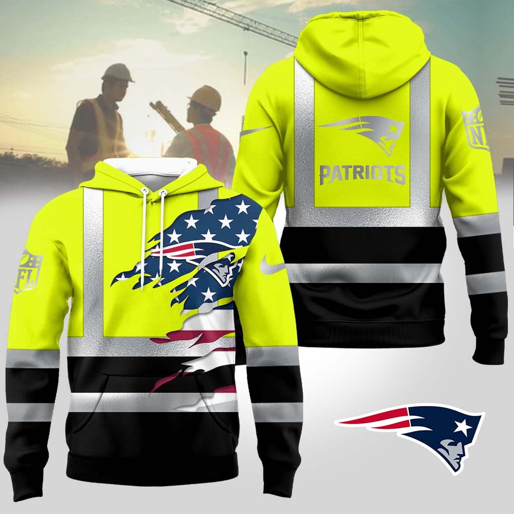 New England Patriots | Premium NFL Patriotic Hi-Vis Safety Hoodie MM
