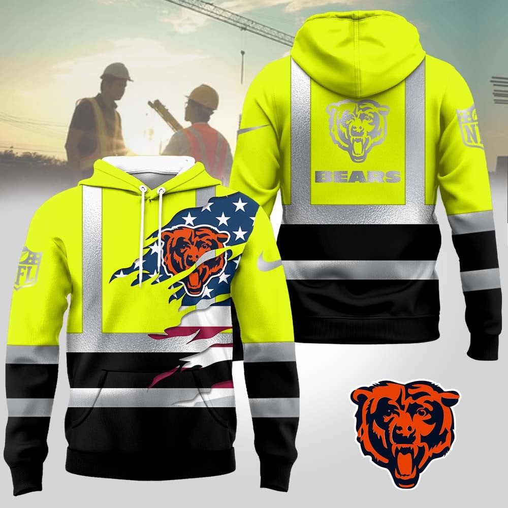 Chicago Bears | Premium NFL Patriotic Hi-Vis Safety Hoodie MM
