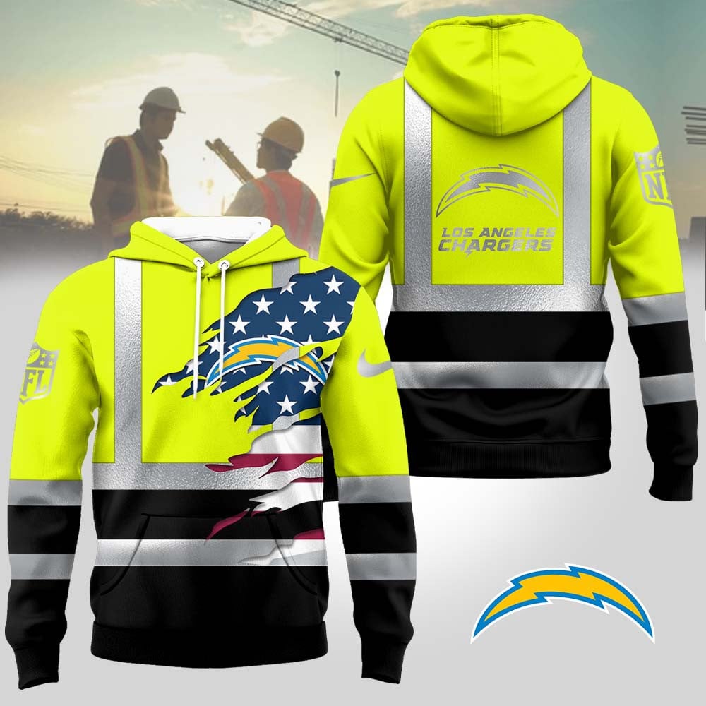 Los Angeles Chargers | Premium NFL Patriotic Hi-Vis Safety Hoodie MM