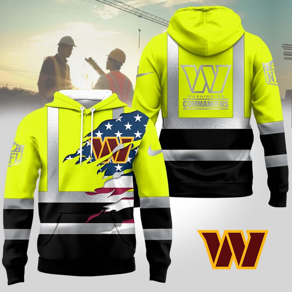 Washington Commanders | Premium NFL Patriotic Hi-Vis Safety Hoodie MM