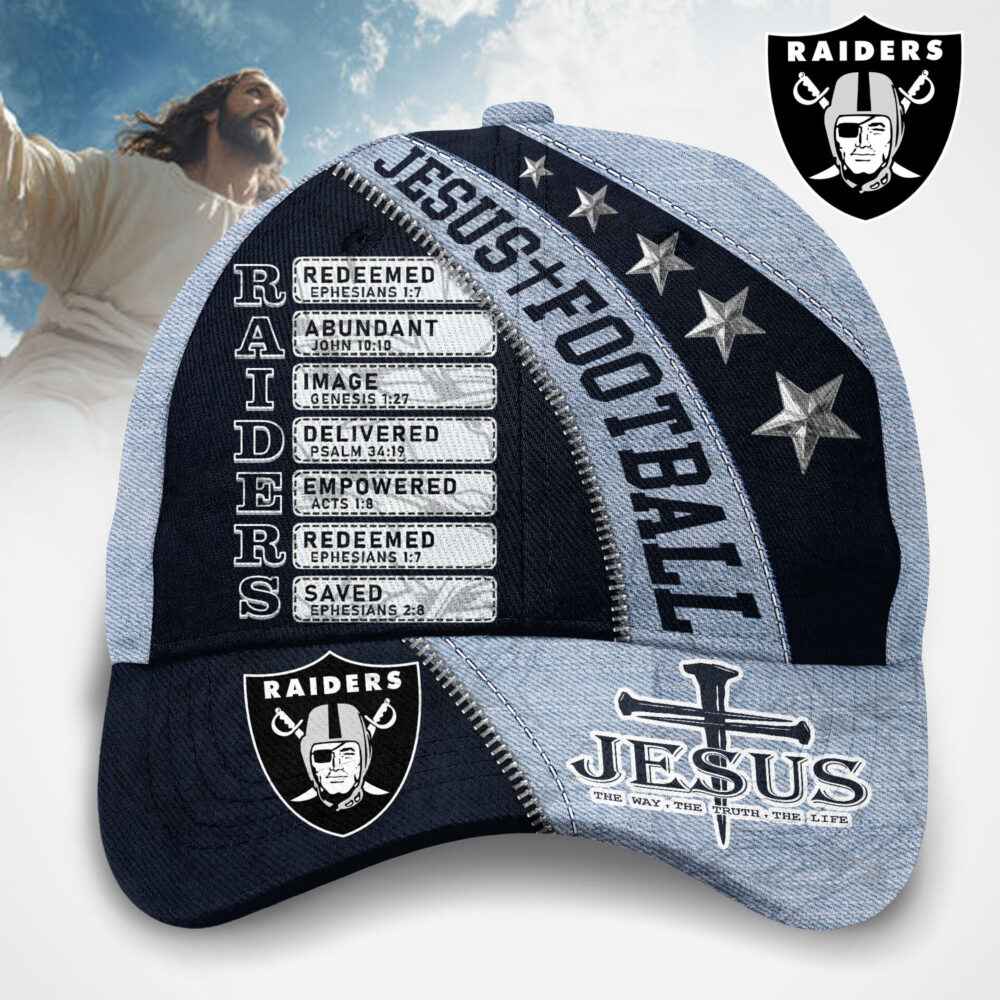 Las Vegas Raiders | Premium NFL Jesus Football Classic Cap TD