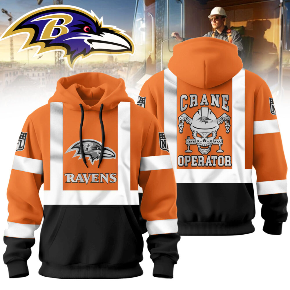 Baltimore Ravens | Premium NFL Crane Operator High-Vis Hoodie TD