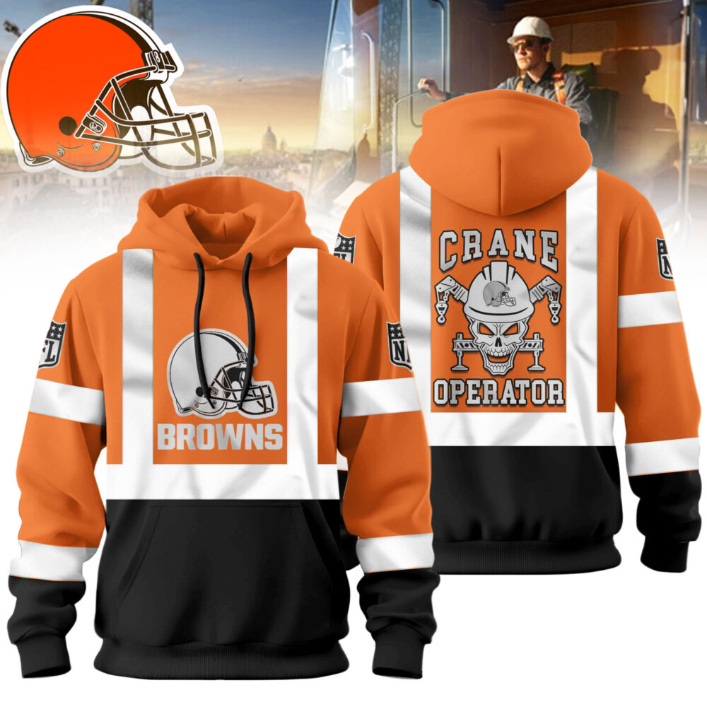 Cleveland Browns | Premium NFL Crane Operator High-Vis Hoodie TD