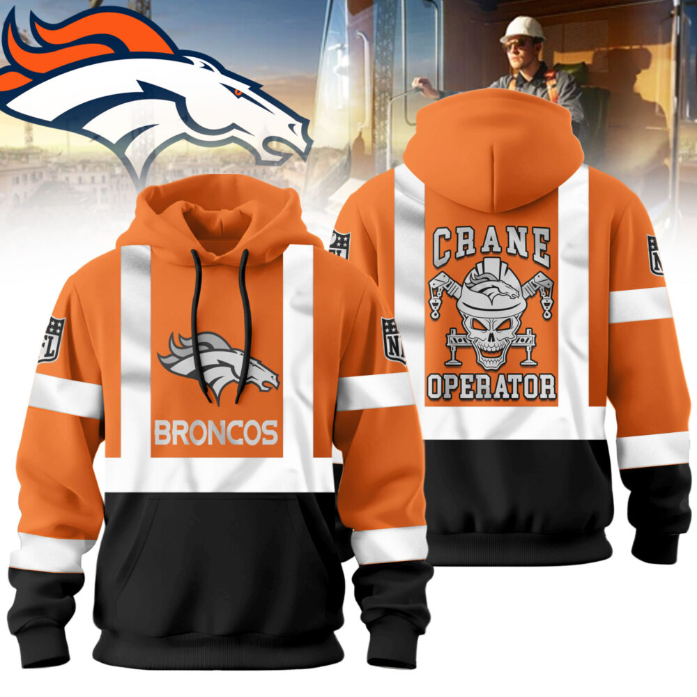 Denver Broncos | Premium NFL Crane Operator High-Vis Hoodie TD