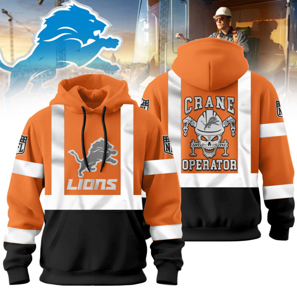 Detroit Lions | Premium NFL Crane Operator High-Vis Hoodie TD