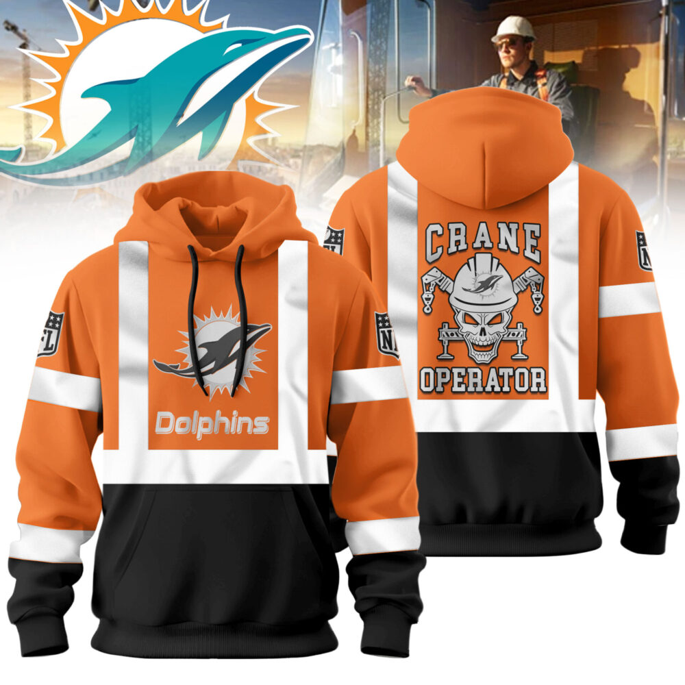 Miami Dolphins | Premium NFL Crane Operator High-Vis Hoodie TD